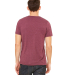 BELLA+CANVAS 3415 Men's Tri-blend V-Neck T-shirt in Maroon triblend