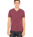 BELLA+CANVAS 3415 Men's Tri-blend V-Neck T-shirt in Maroon triblend