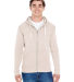 J8872 J-America Adult Tri-Blend Full-Zip Hooded Fl in Oatmeal triblend