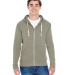 J8872 J-America Adult Tri-Blend Full-Zip Hooded Fl in Olive triblend
