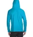 987 Anvil Ringspun Long-Sleeve Hooded T-Shirt in Carib blue/ d gr