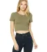 BELLA 6681 Womens Poly-Cotton Crop Top in Heather olive