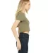 BELLA 6681 Womens Poly-Cotton Crop Top in Heather olive