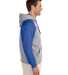 96CR JERZEES - Nublend® Colorblocked Hooded Pullo in Oxford/ royal