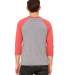 BELLA+CANVAS 3200 Unisex Baseball Tee in Grey/ red triblend