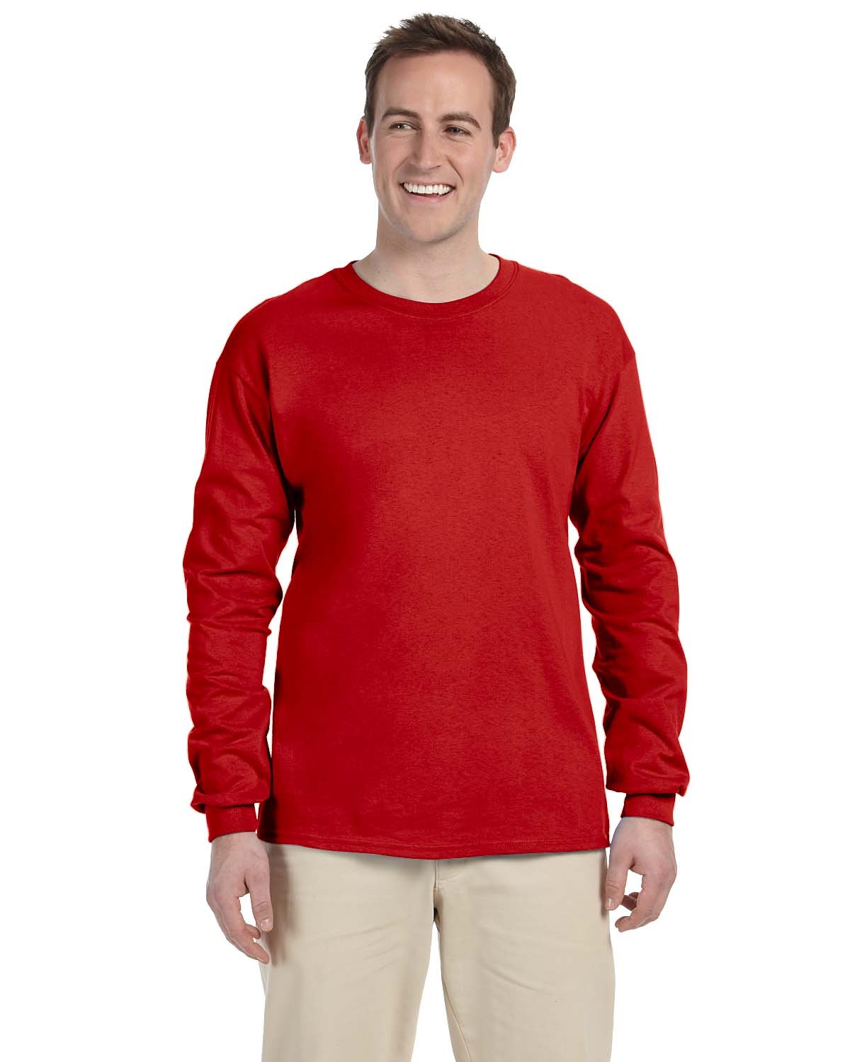 Gildan T-Shirt Uomo A Maniche Lunghe In Cotone Ultra, Confezione Da 2, Colore Irish-Red, Taglia Media